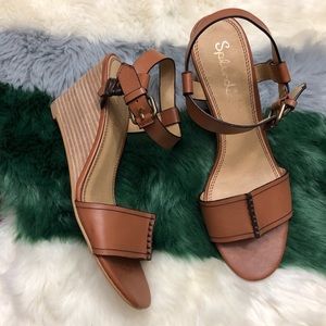 Splendid whip stitch wedge sandal